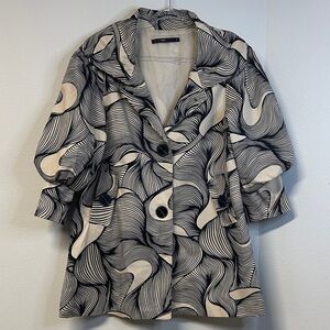 Hazel Anthropologie Wavy Abstract Lightweight Topper Lagenlook Women's Size S